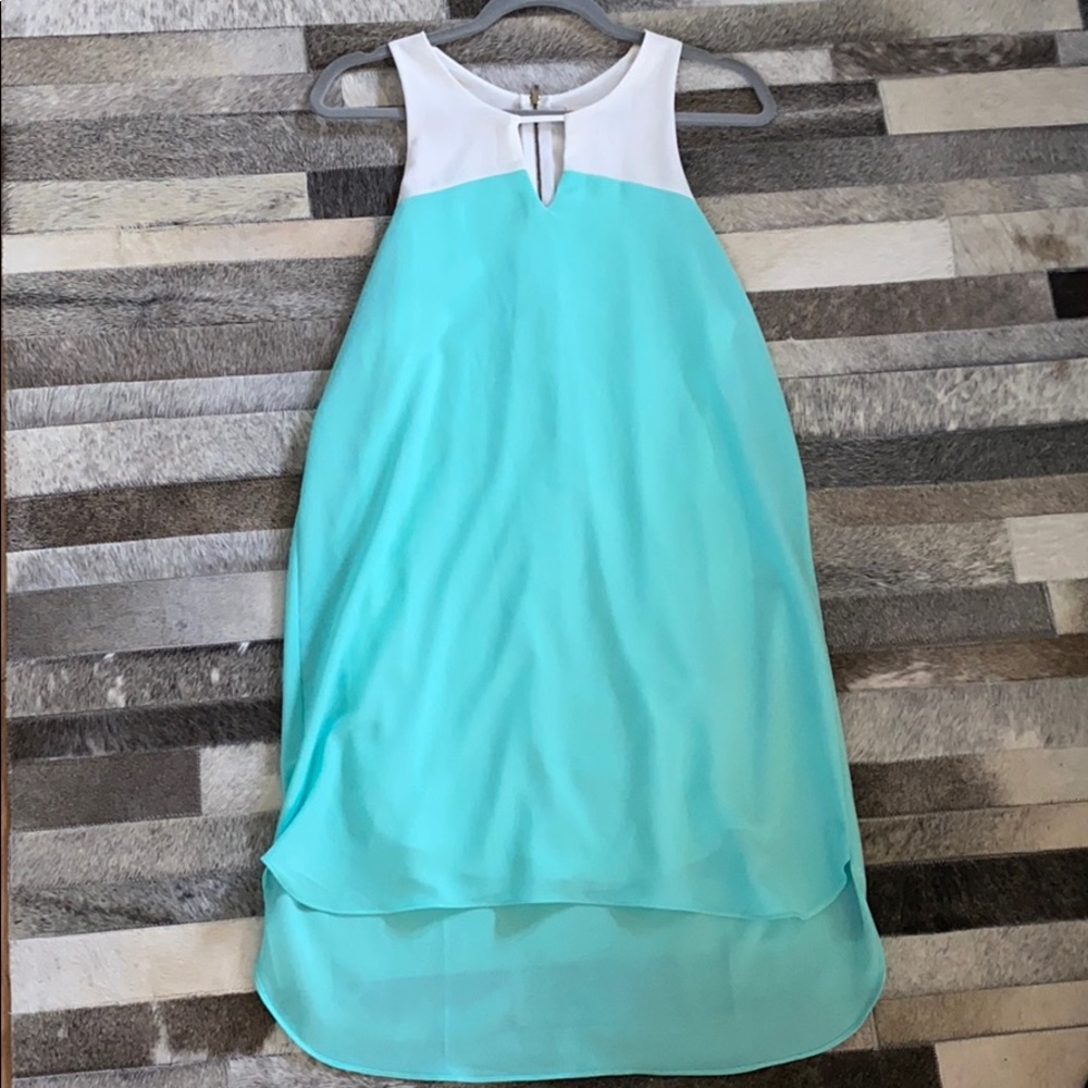 Everly Tiffany Blue High-Low Sleveless Dress